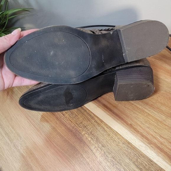 True Craft Epic Cutout Shortie Booties Bronze Metallic Braided Size 7.5 - Picture 12 of 14